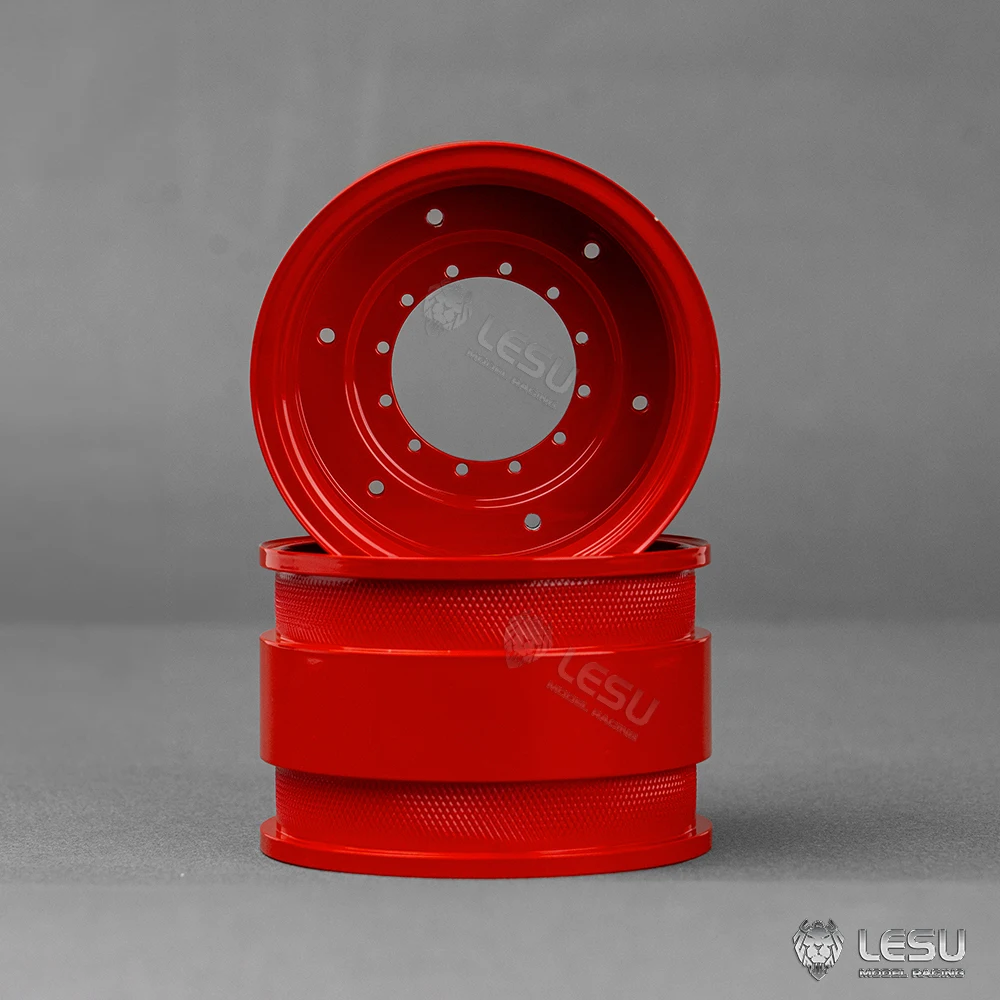 

Red Metal Front Rear Wheel Hub Spare Parts Accessories for Toys LESU 1/14 RC Hydraulic Tractor AOUE 1050 DIY Cars Vehicle Model