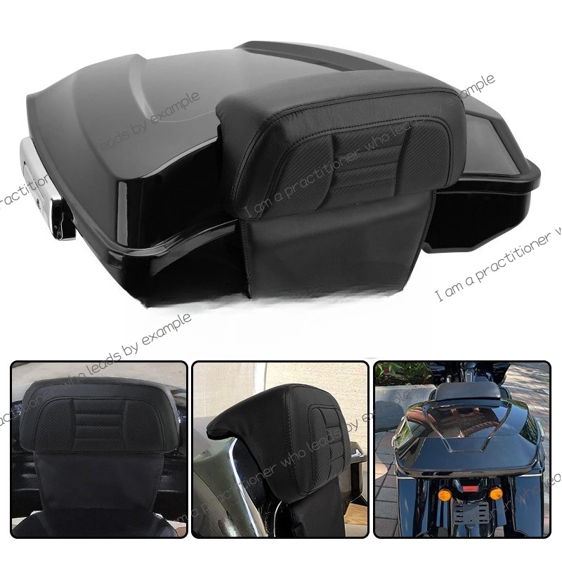 

Подходит для универсального автомобиля Harley Cruise Prince, комплект хвостовой коробки с черным корпусом, сумка на заднюю спинку, накладка на спинку