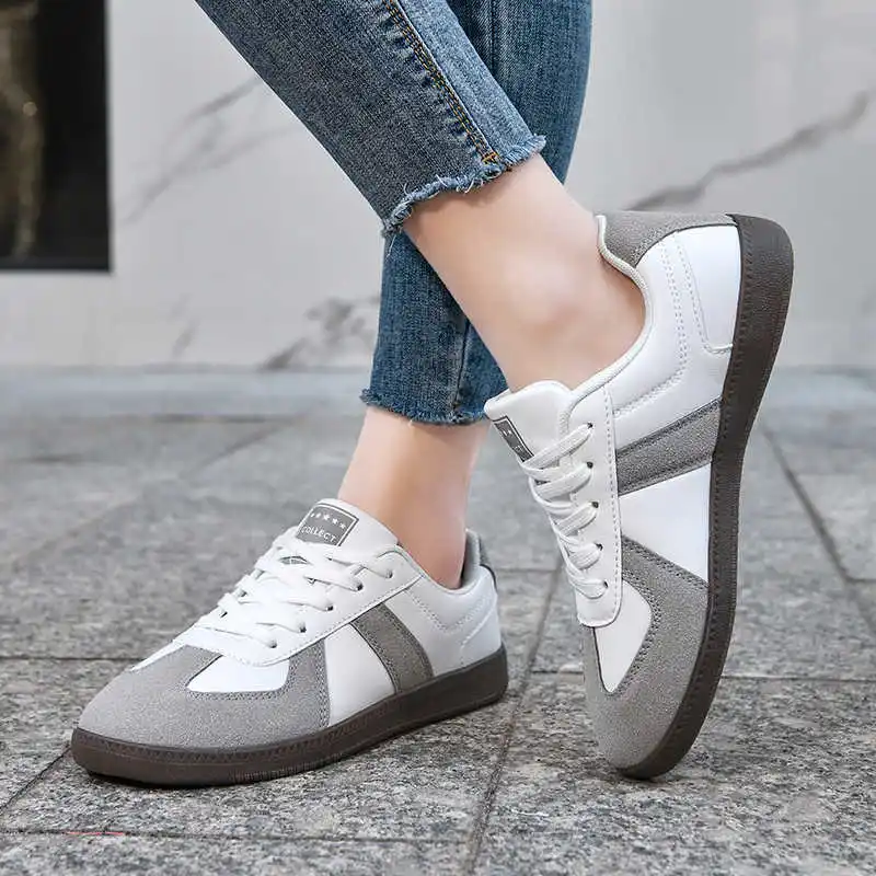 Natural Leather Flat Sole Sneakers Green Ladies Loafers Women's Shoes Large Size 44 45 Wholesale Sports New Collection