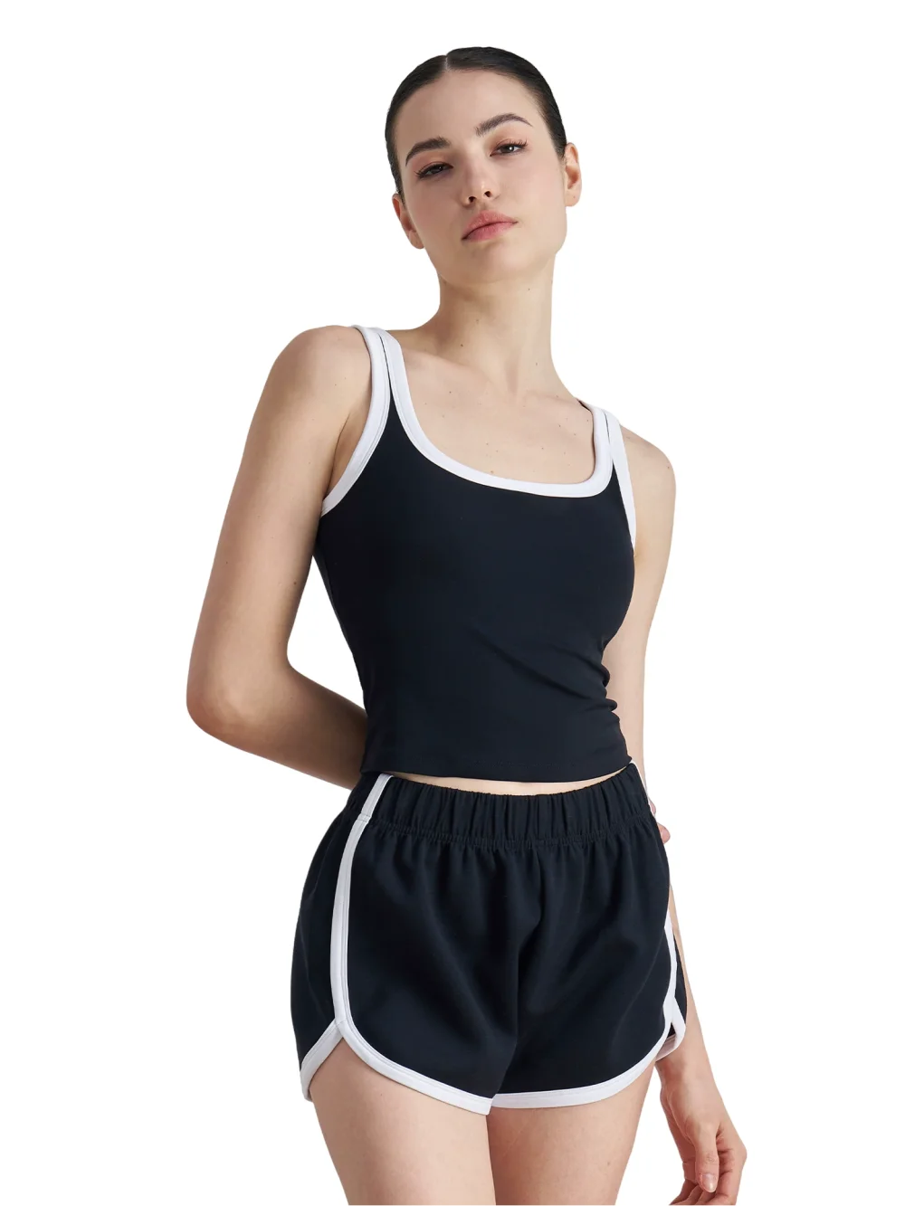 

Women's Colorblock Yoga Bra, U-Neck Racerback Workout Top, Cute Summer Fitness Crop Top with Built-in Bra, Lightweight sport bra