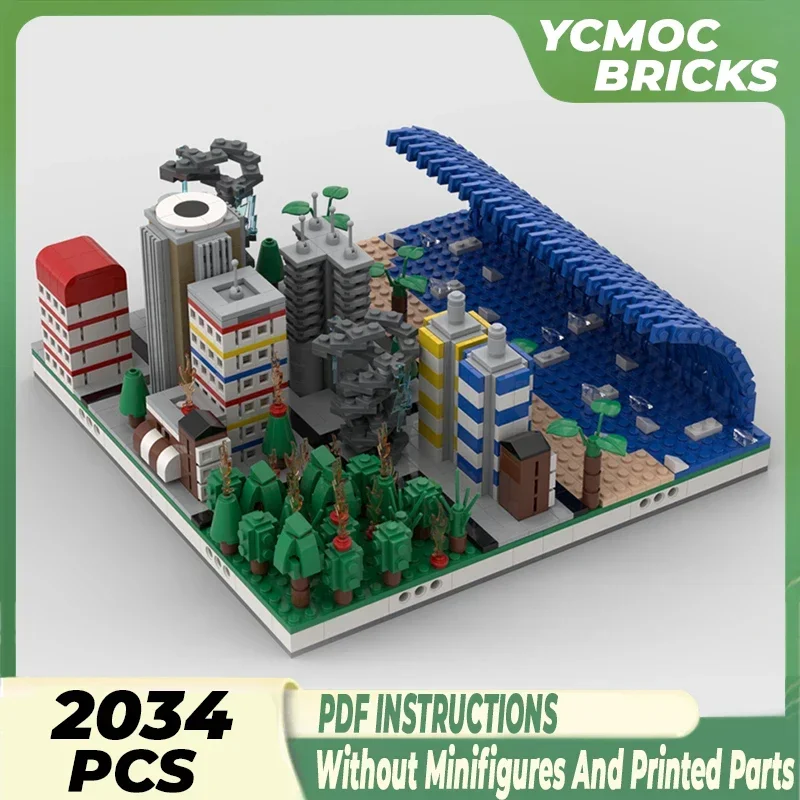 YcMoc Building Blocks Natural Disaster Model End Of The World Tsunami Technology Bricks DIY Toys For Kids Children Gifts