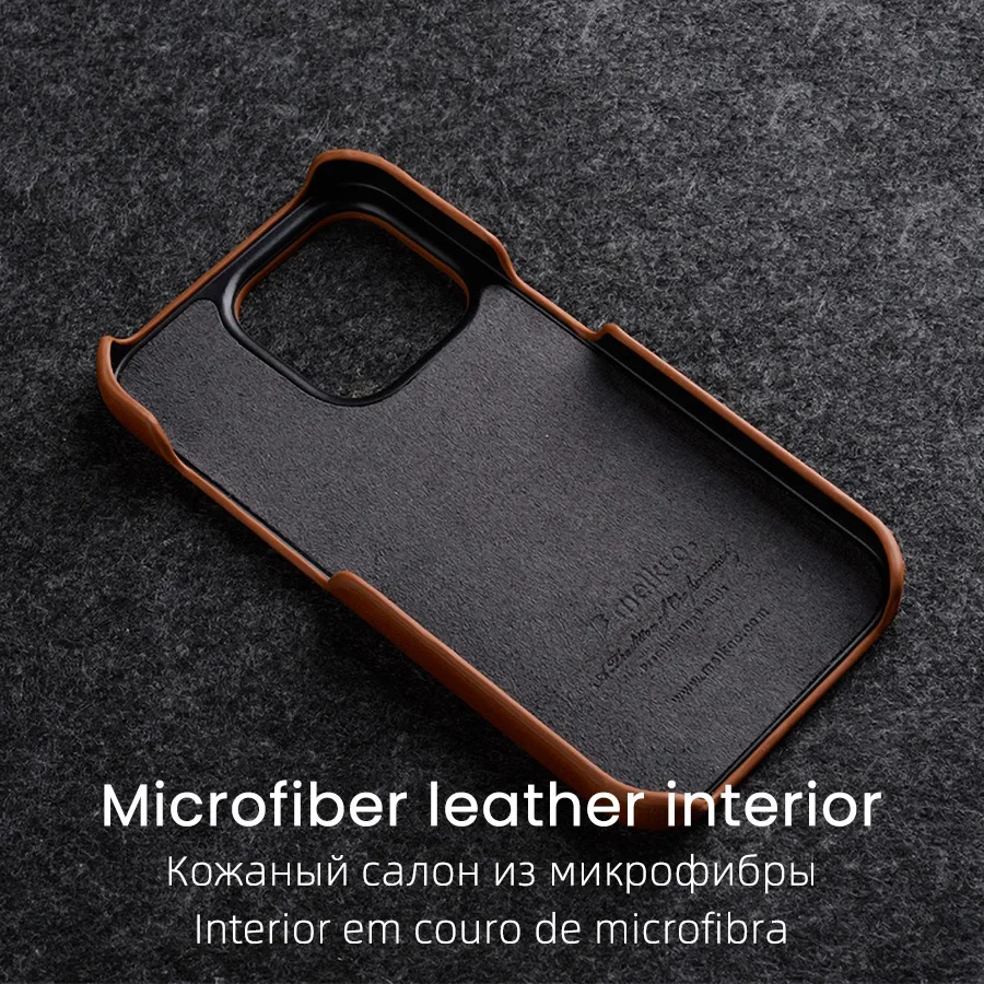 Original Melkco Premium Oil Wax Genuine Leather Case for iPhone 16 Pro Max 15 14 Business Retro Pull-up Half-wrapped Back Cover