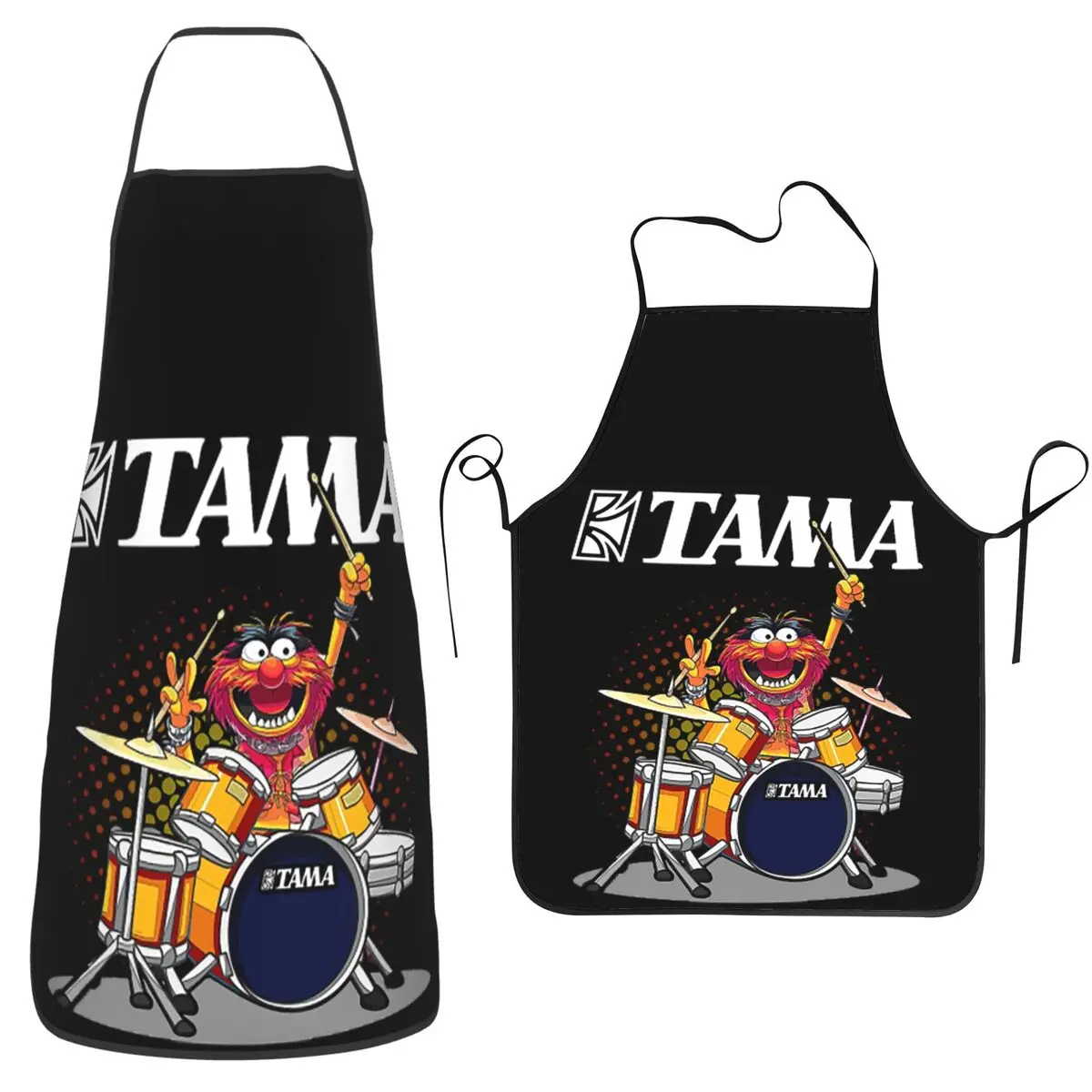 

Фартуки ANIMAL DRUMMER TAMA DRUMS, фартуки для шеф-повара, приготовления пищи, кухни, нагрудник без рукавов, кухонный сарафан для уборки для женщин и мужчин, живопись