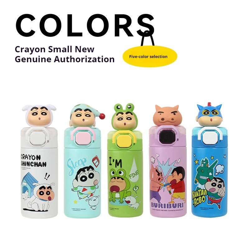 Crayon Xiaoxin Three-dimensional Doll Bullet Cover Thermos Cup, Straw Thermos Cup, Easy To Carry and High Value.