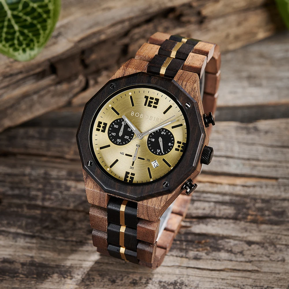 Wood Men\'s Watches BOBO BIRD Quartz Wristwatch Male Timepieces Watch Clock relogio masculino Dropshipping personalized Gift