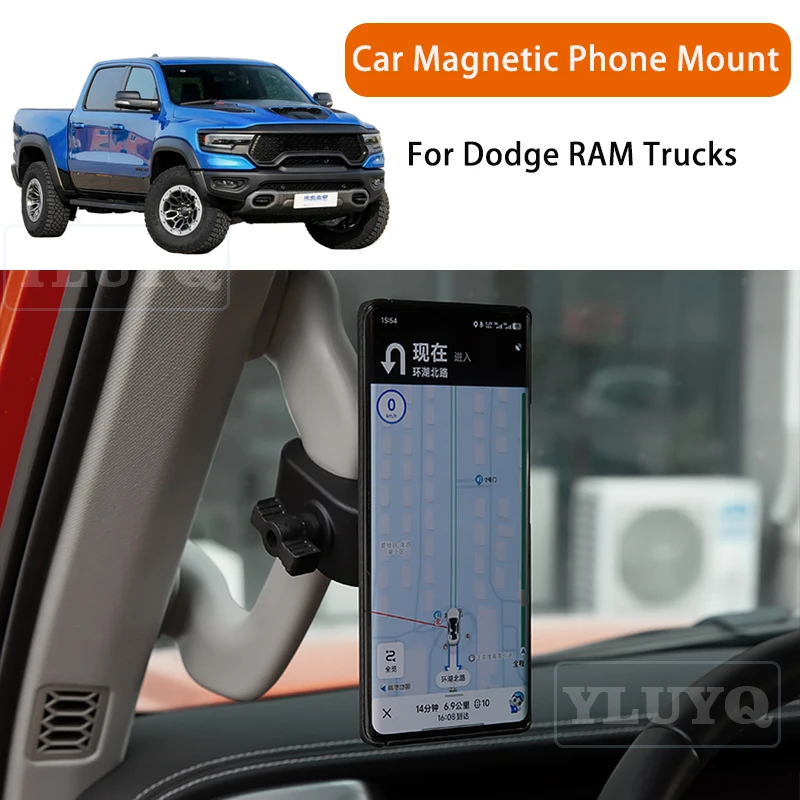 

For Dodge RAM Trucks Car Magnetic Phone Holder, Gravity Navigation Mount, A-Pillar, Passenger Side, Car Interior Accessories