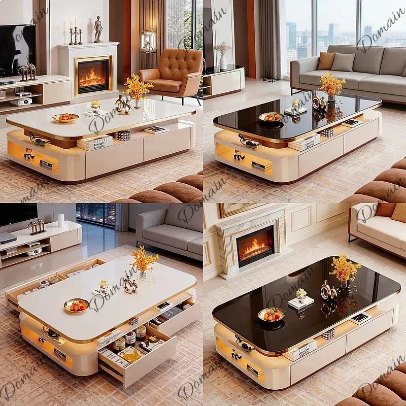 Italian Luxury Sintered Stone Coffee Table & TV Cabinet Set Modern Minimalist for Living Room Home Furniture