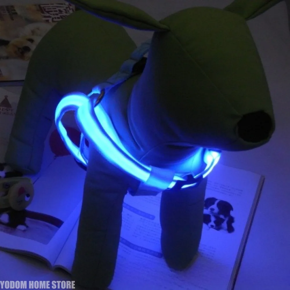 Fashion LED Electronic Pet Harness Nylon Dog Accessories Flashing Light Pet Leash Rope Belt Dog Glowing Vest Pet Supplies view 2