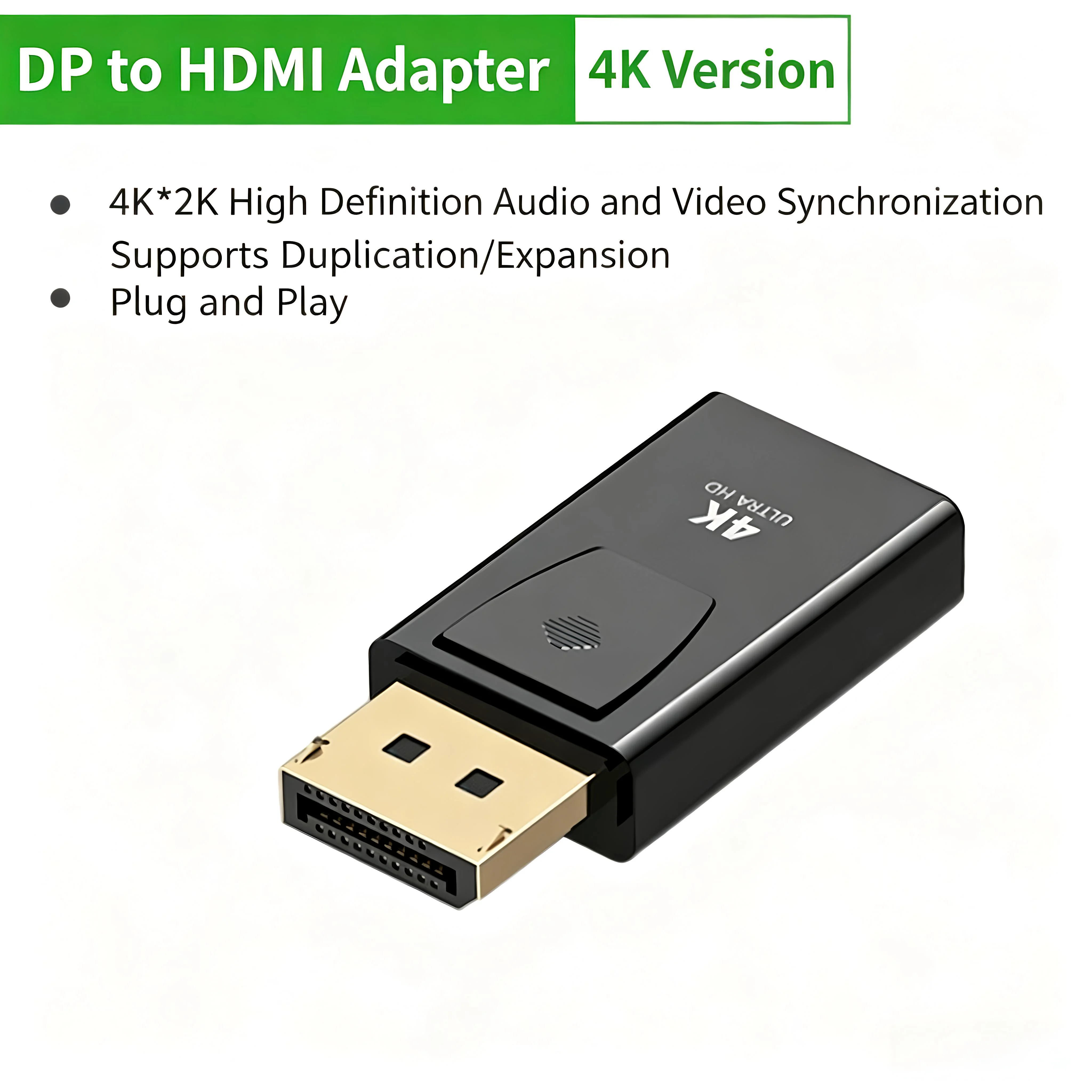 4K DisplayPort naar HDMI-compatibele adapter DP mannelijk naar vrouwelijk HDMI-converter 1080P video voor pc HDTV laptop 30Hz/60