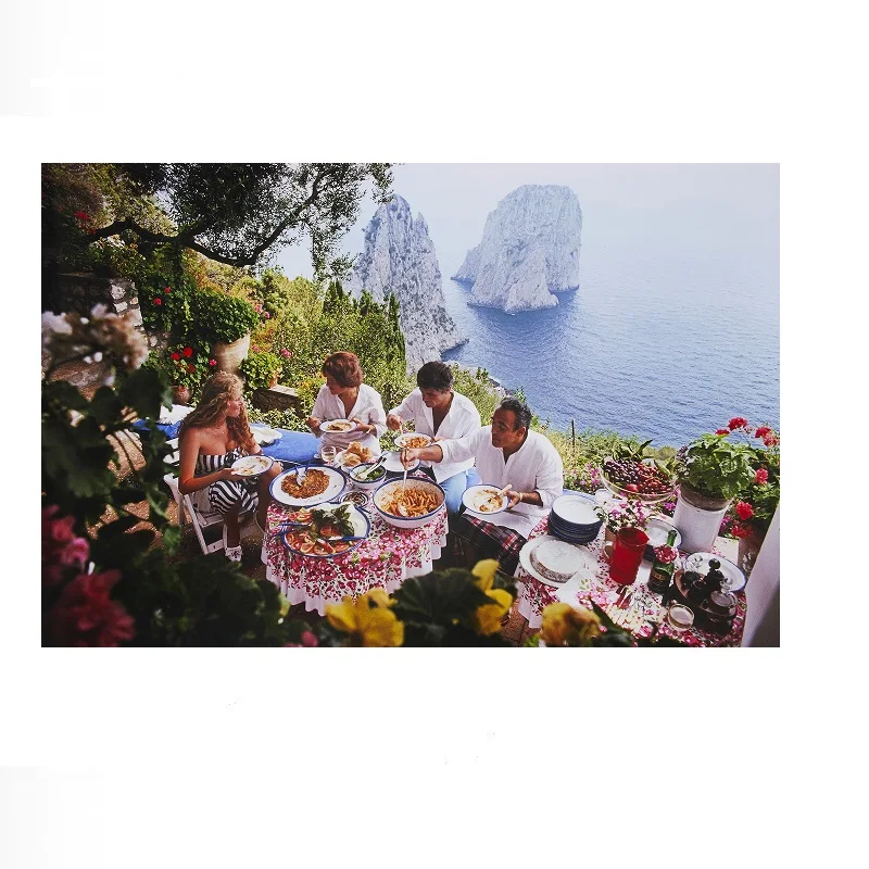 Slim Aarons Dining Al Fresco Supersize Limited Estate Edition 1969, Print Art Canvas Poster Living Room, Home Wall Decor Picture