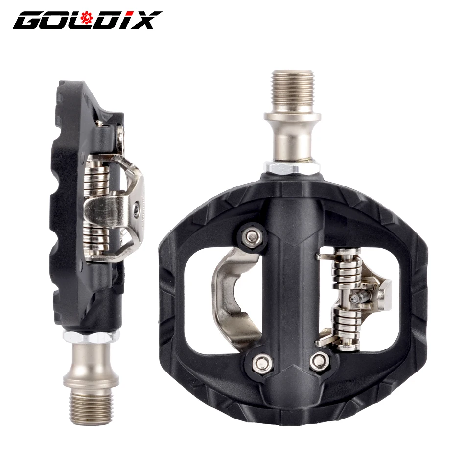 

GOLDIX Mountain Bike Clipless Pedals SPD Compatible MTB Bicycle Ultralight Nylon Fiber Aluminum Alloy Self-Locking Pedal