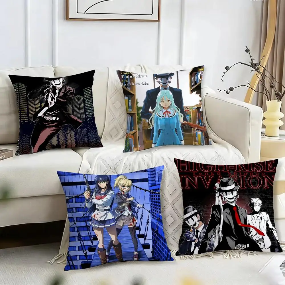 High-Rise Invasion cool Anime Cushion Cover Pillow Case Short Plush Square Throw Pillow Covers Pillowcase Sofa Home Decor Gift