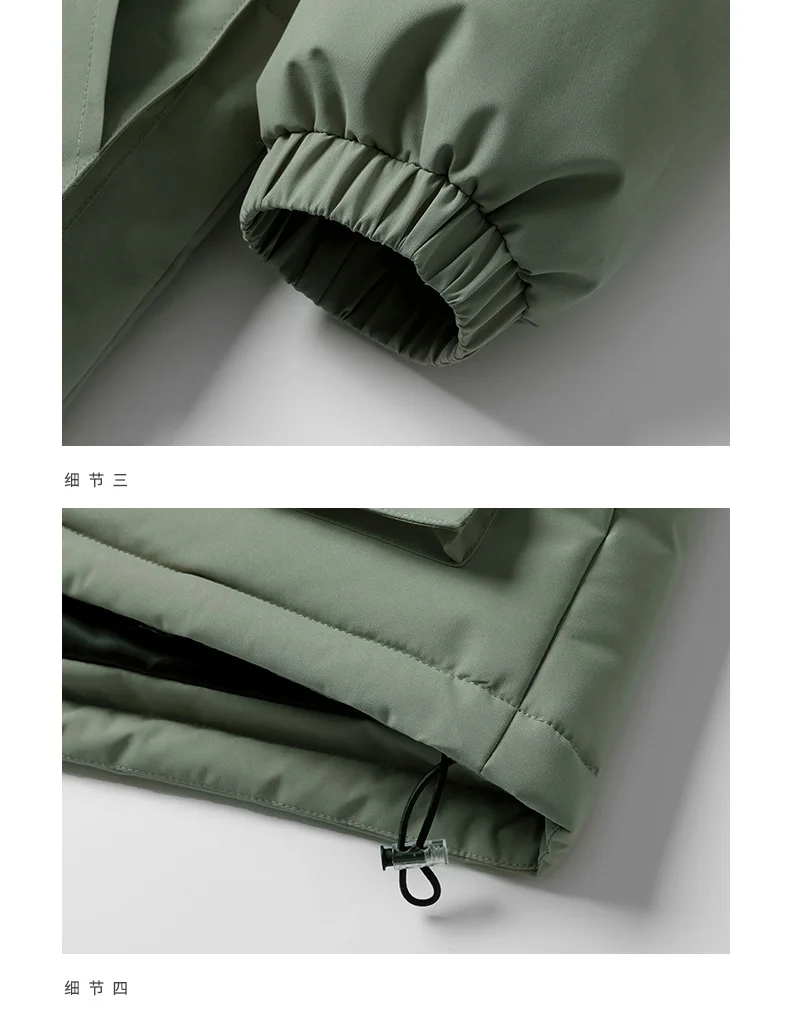 2024 Men's Winter Jacket Trendy Street Thickened Warm Removable Hooded Parkas Women's Casual Snow Windproof Cotton Padded Coat