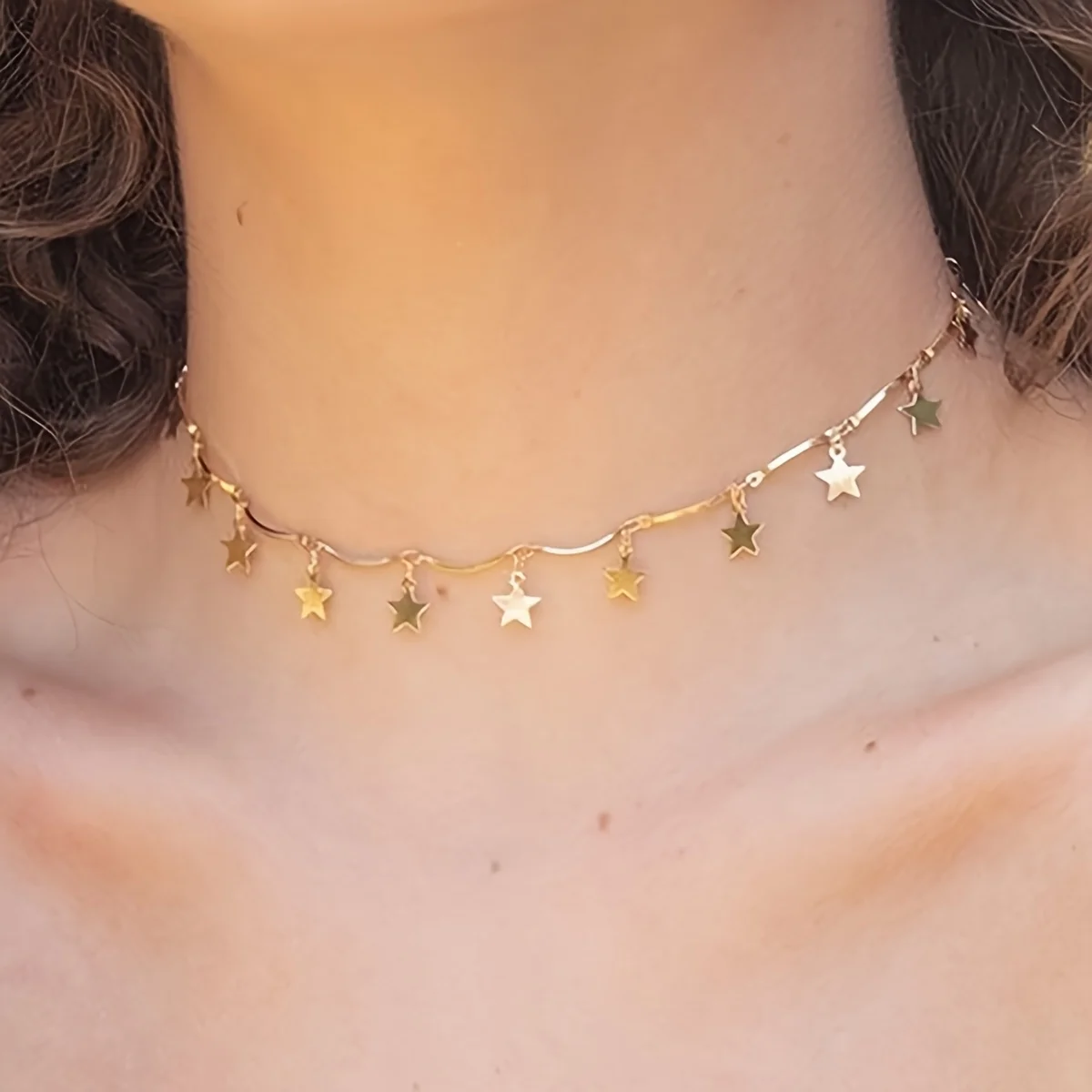 2 Colors Gold Silver Star Charm Bracelet for Women Dainty Wavy Chain Adjustable Bracelet Minimalist Boho Aesthetic Jewelry Gift
