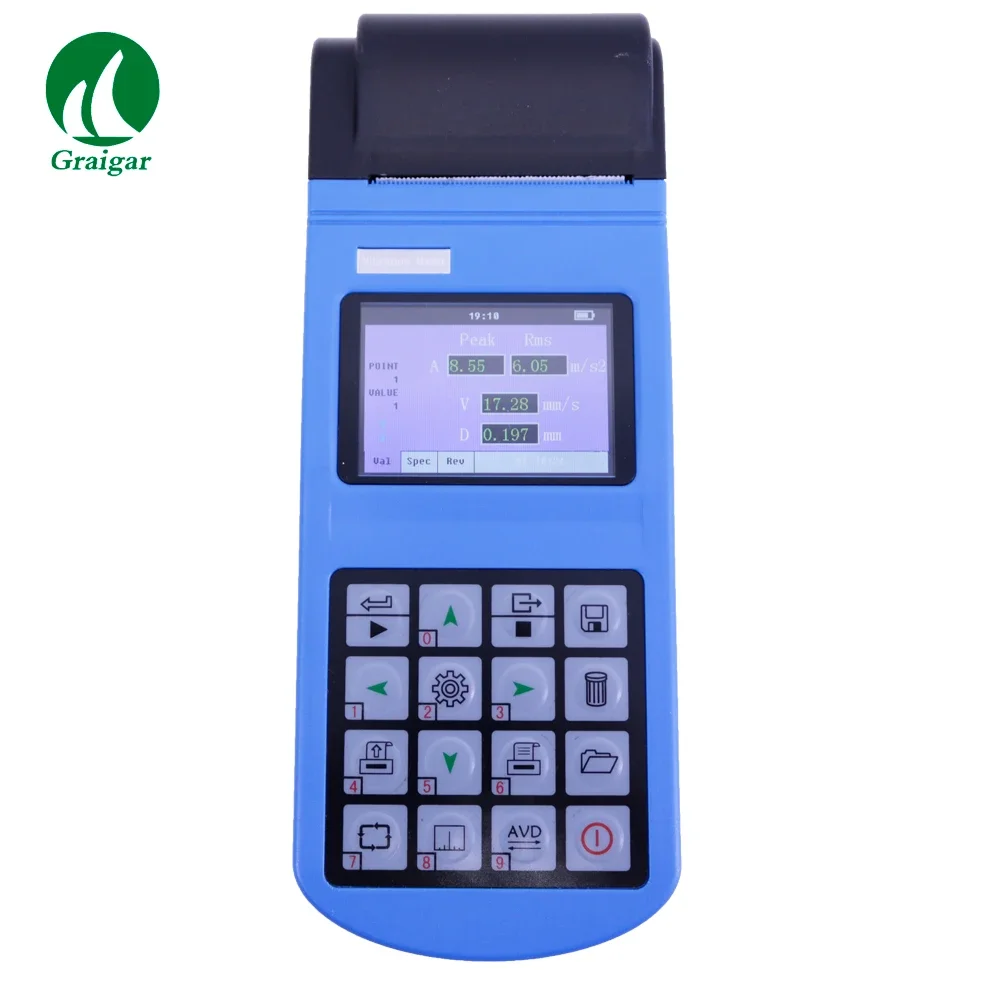 YV400 Portable Vibrometer Digital Vibration Tester with Integrated Thermal Printer