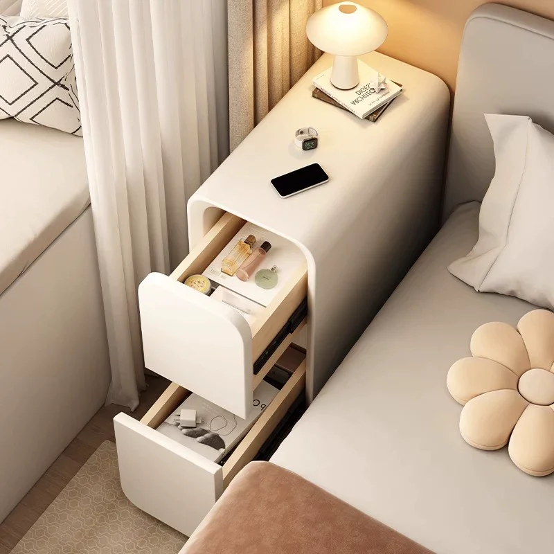 Solid Wood Bedside Table Household Small Locker Bedroom Bedside Ultra-narrow Crevice Cabinet Bedside Rack