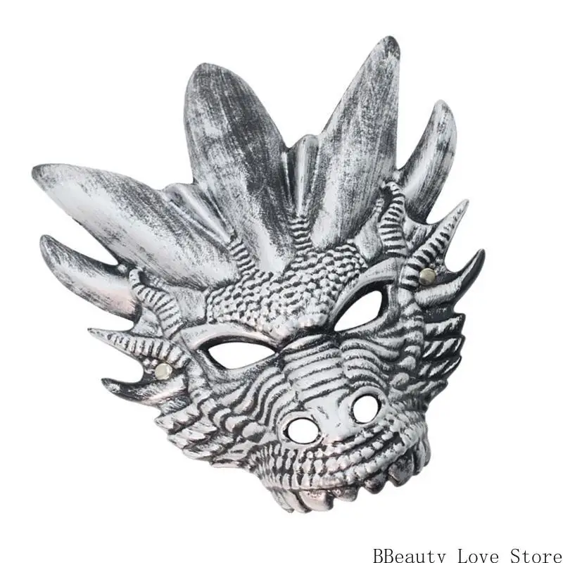 رأس التنين الوجه الكامل قناع هالوين قناع حيوان الكبار قناع الديكور التنكر للنساء الرجال هالوين حفلة تأثيري