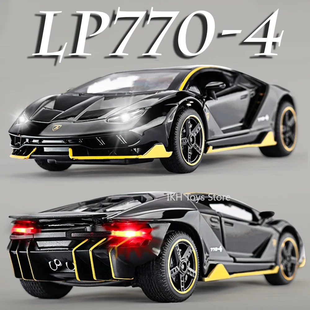 

1:32 LP770-4 LP780-4 Miniature Supercar Model Toy Alloy Diecast Sound Light Door Opened Pull Back Ornament Sports Car Kids Gifts