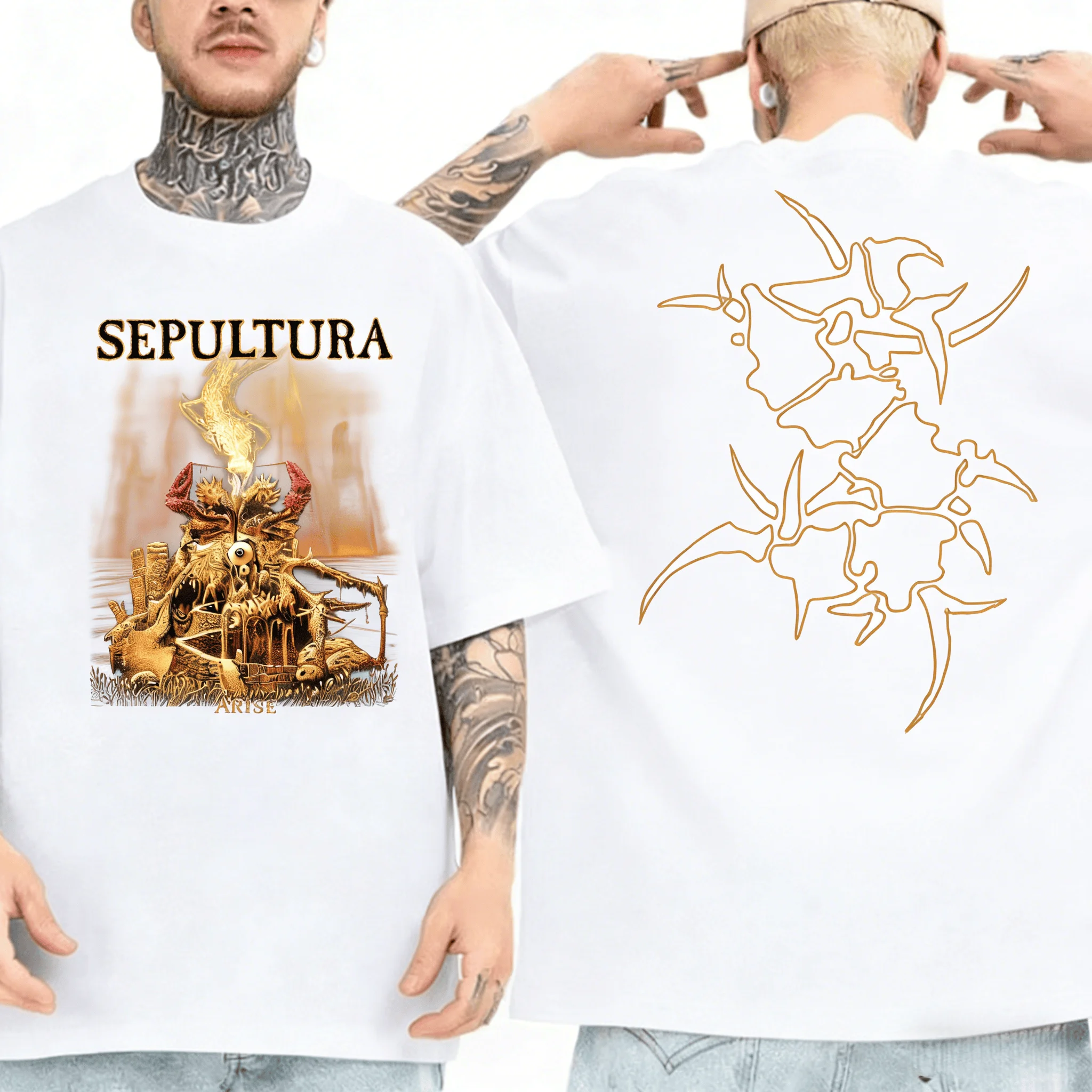 2026 New Sepultura T-shirt 1991 Flogging Metal Death Metal Slot Metal T-shirt Top Men's Short-sleeved T-shirt Tops Tees Summer