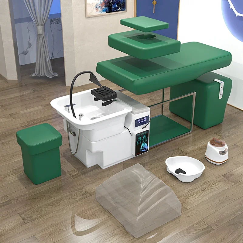 

Superior Beauty and hair care water circulation constant temperature head therapy hair salon ceramic basin massage bed