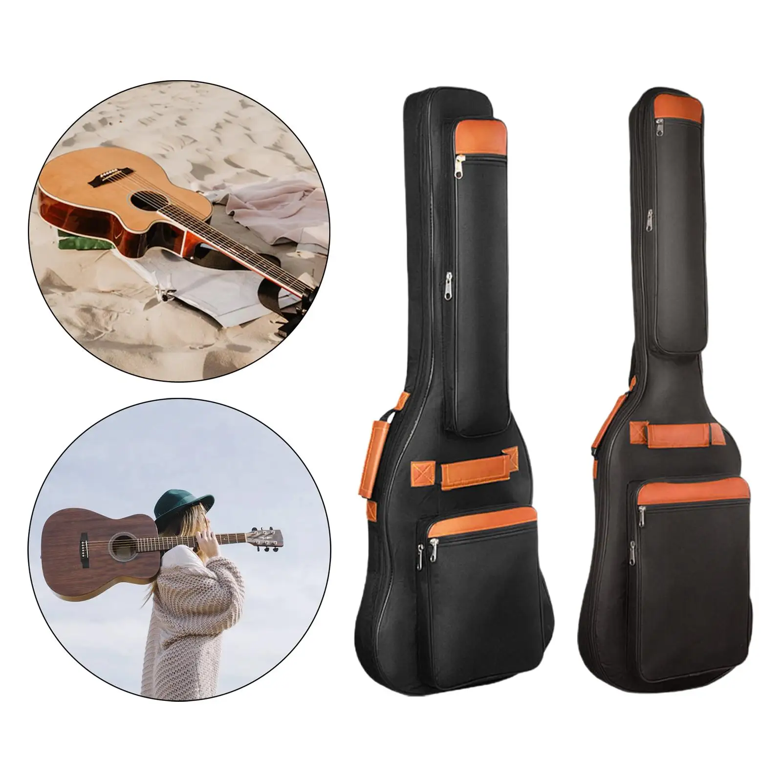 Electric Guitar Bags, Backpack Adjustable Shoulder Strap Black Electric for Stage Performance Acoustic Music Instrument