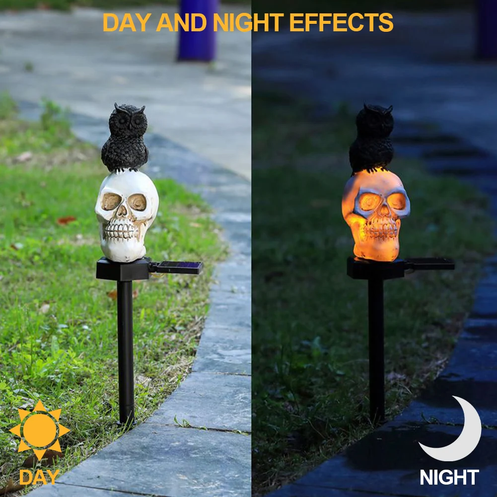 Halloween Solar Skull Animal Pathway Light IP65 impermeabile Skeleton Animal Light Skull Ground paletto lampada per la decorazione della casa stregata