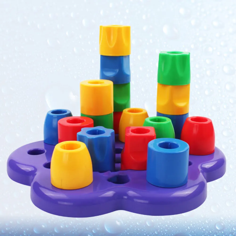 1pc Rainbow Stacking Shape Recognizing Blocks Colorful Geometry Learning Early Development Educational Game Baby Gift