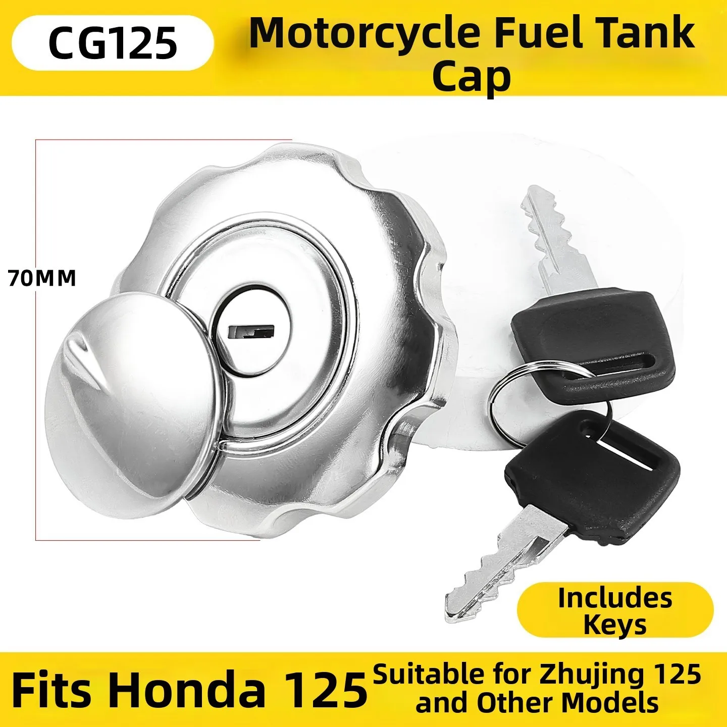 Aluminum Alloy Lock Motorcycle Fuel Cap Metal Construction Key Included Key-operated Mechanism Anti-rust Finish