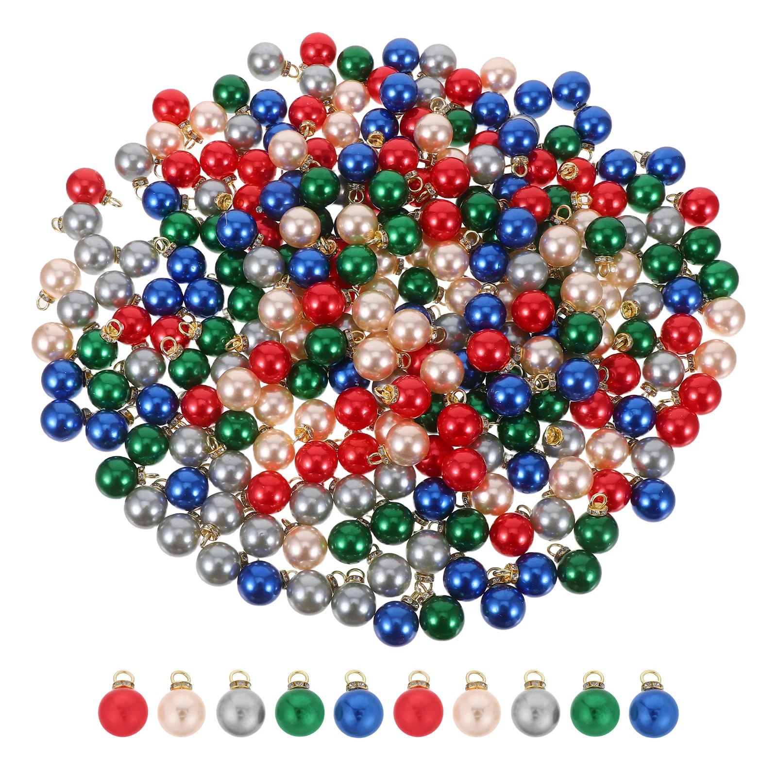 

250pcs Mini Round Pendant Balls Multicolour Imitation Pearl Christmas Tree Baubles Shatterproof Lightweight Holiday Party Diy