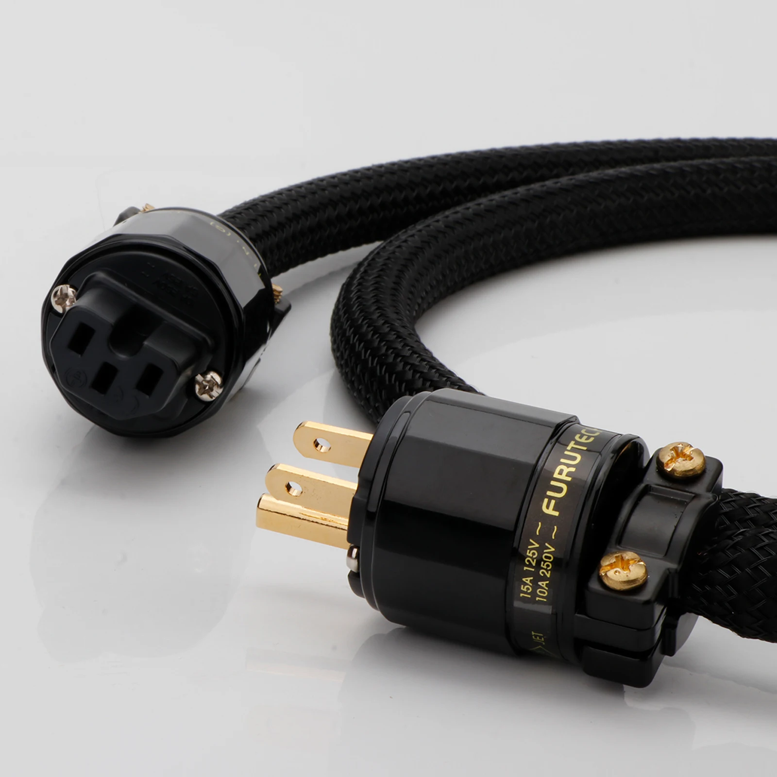 Speaker Amplifier daya kelas atas Audio HiFi Furutech OCC kabel daya tembaga kristal tunggal dengan colokan daya AS/EU berlapis emas