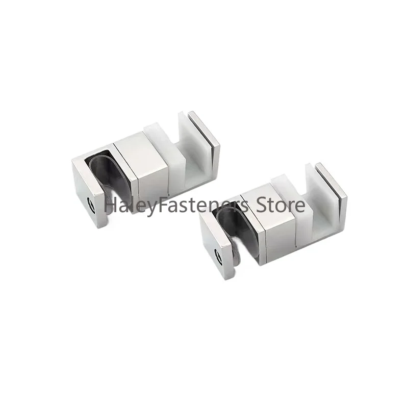 10pcs Shower room fixed 304 stainless steel stopper sliding door double glass swing stopper lower slider hardware accessories