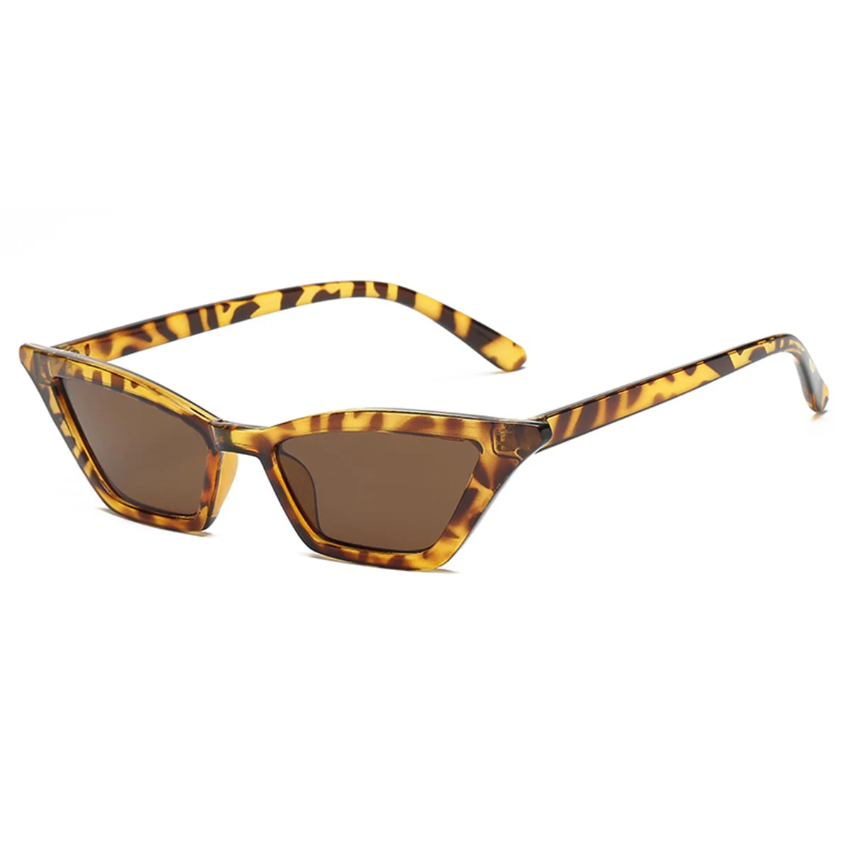 

Small Women's Cat Eye Sunglasses Leopard Frame Brown Lens Vintage Eyewear Stylish Lightweight Uv Protection for Beach Outing