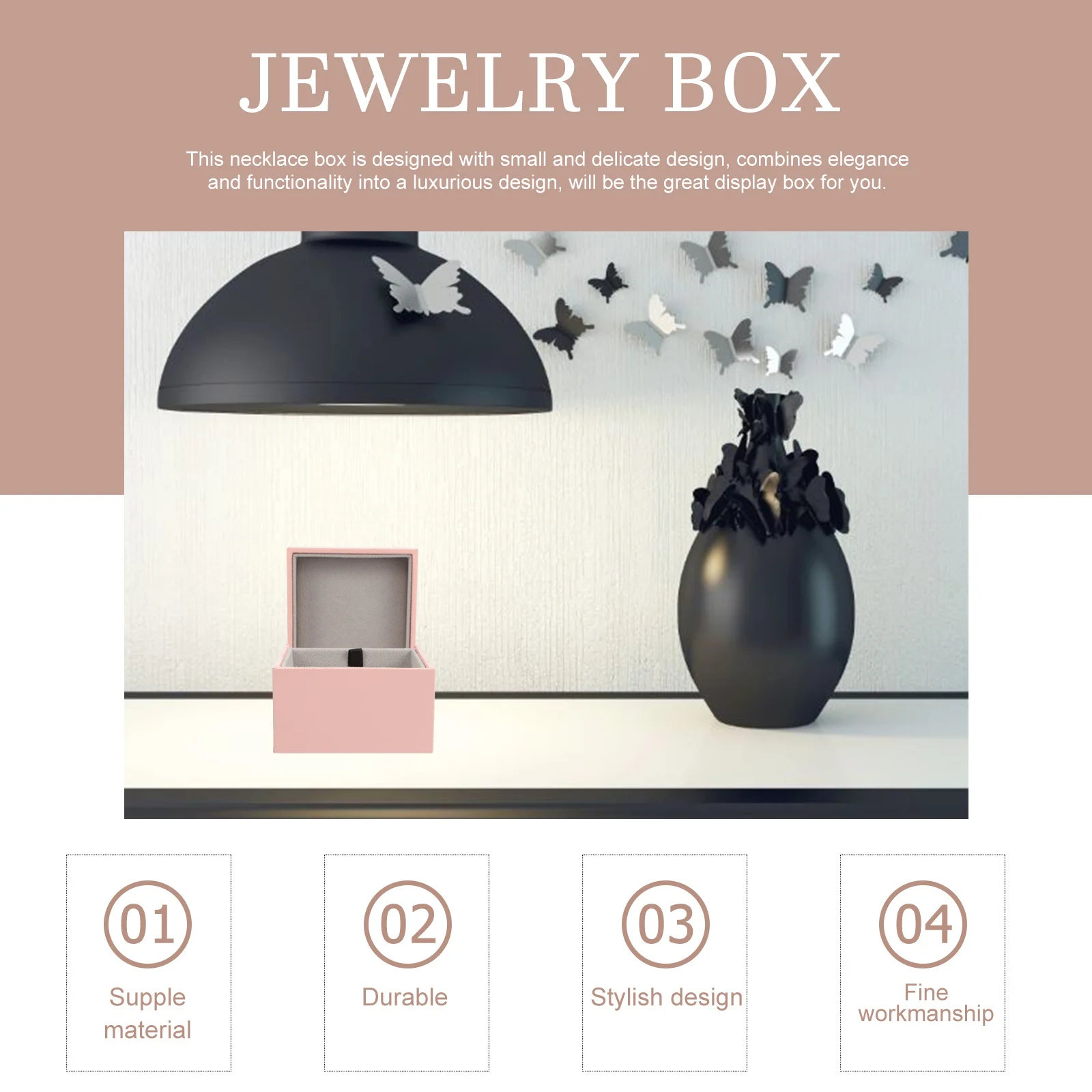 صندوق قلادة خمر نمط مجوهرات التخزين المنظم قلادة حامل عرض حالة القطيفة اصطف صندوق مجوهرات عملي