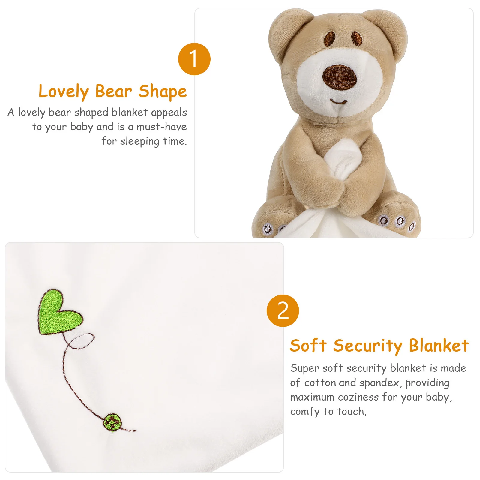 بطانية أمان الدب الرائعة للأطفال - لحاف من الألياف اللدنة المصنوعة من القطن الناعم مع شخصية كرتونية مرفقة، نوم مهدئ #4