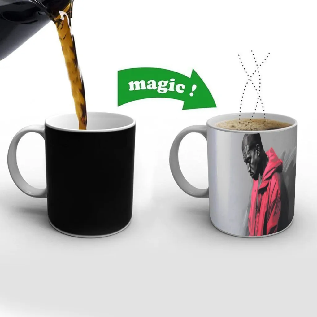 

Hip-Hop Rapper Kanye One Piece Coffee Mugs And Mug Creative Color Change Tea Cup Ceramic Milk Cups Novelty Gifts