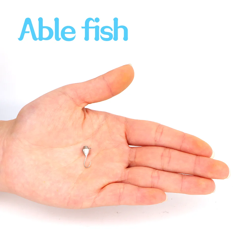 Ablefish 5PCS Tungsten Ice Jig DiamonFishing Winter Pike Hook 2.7mm/3.2mm/4.0mm/5.0mm/6.0mm,Ball Ice Jig With An Eyelet,Plain