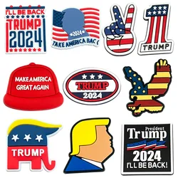 10pcs/set 2024 Trump Series for Cartoon Shoe Charms Accessories for Classic Clog Shoe Decoration Kids Gifts