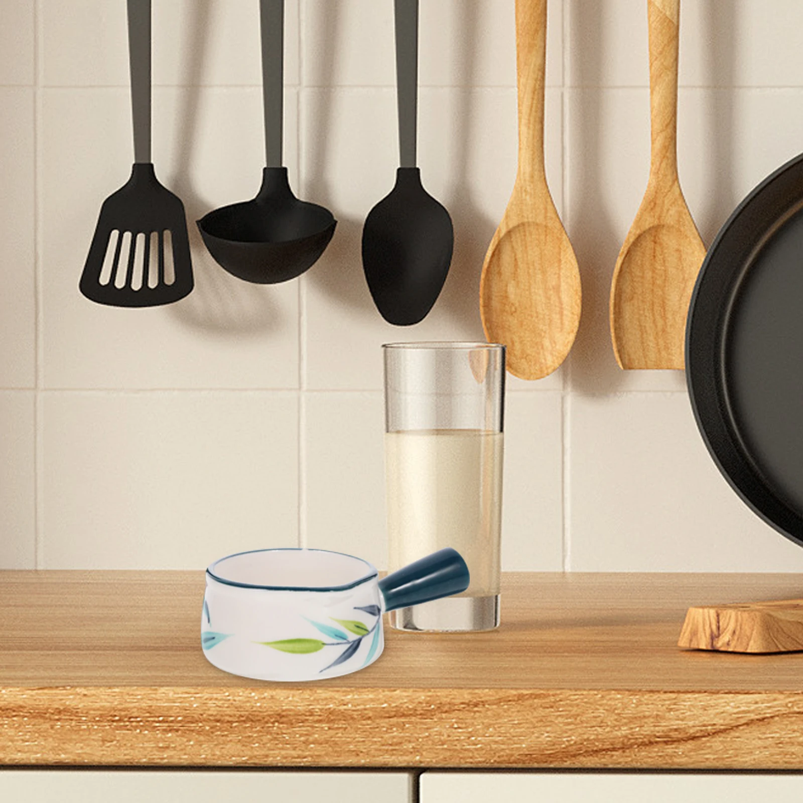 

Mini Ceramic Saucepan Milk Pot Household Milk Pan Soy Sauce Container Simple Practical Kitchen Accessory Butter Warmer