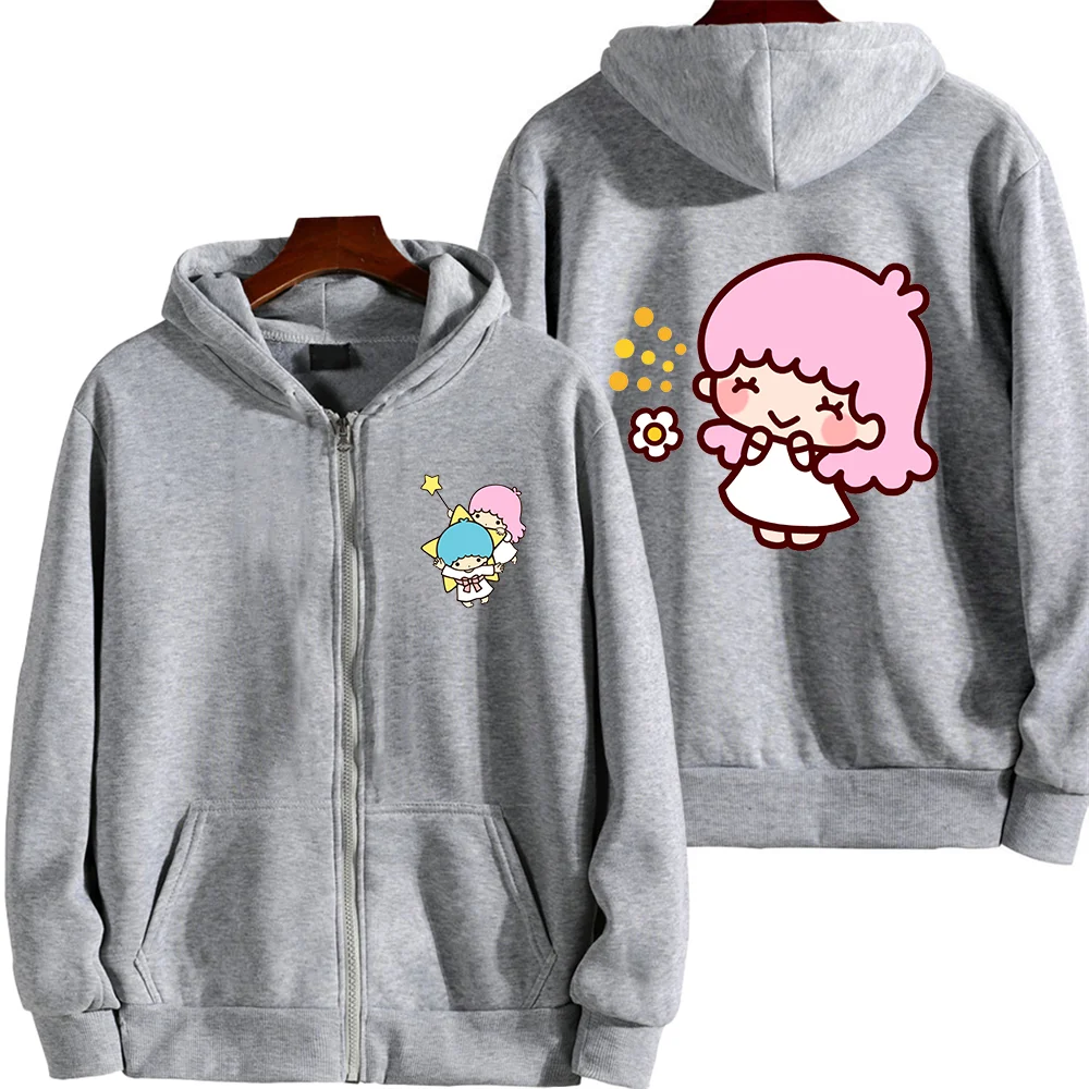 Sanrio Little Twin Stars Men\'s and Women\'s Hoodie Casual Street Clothing Long sleeved Sweatshirt Boys and Girls Autumn Top Coat