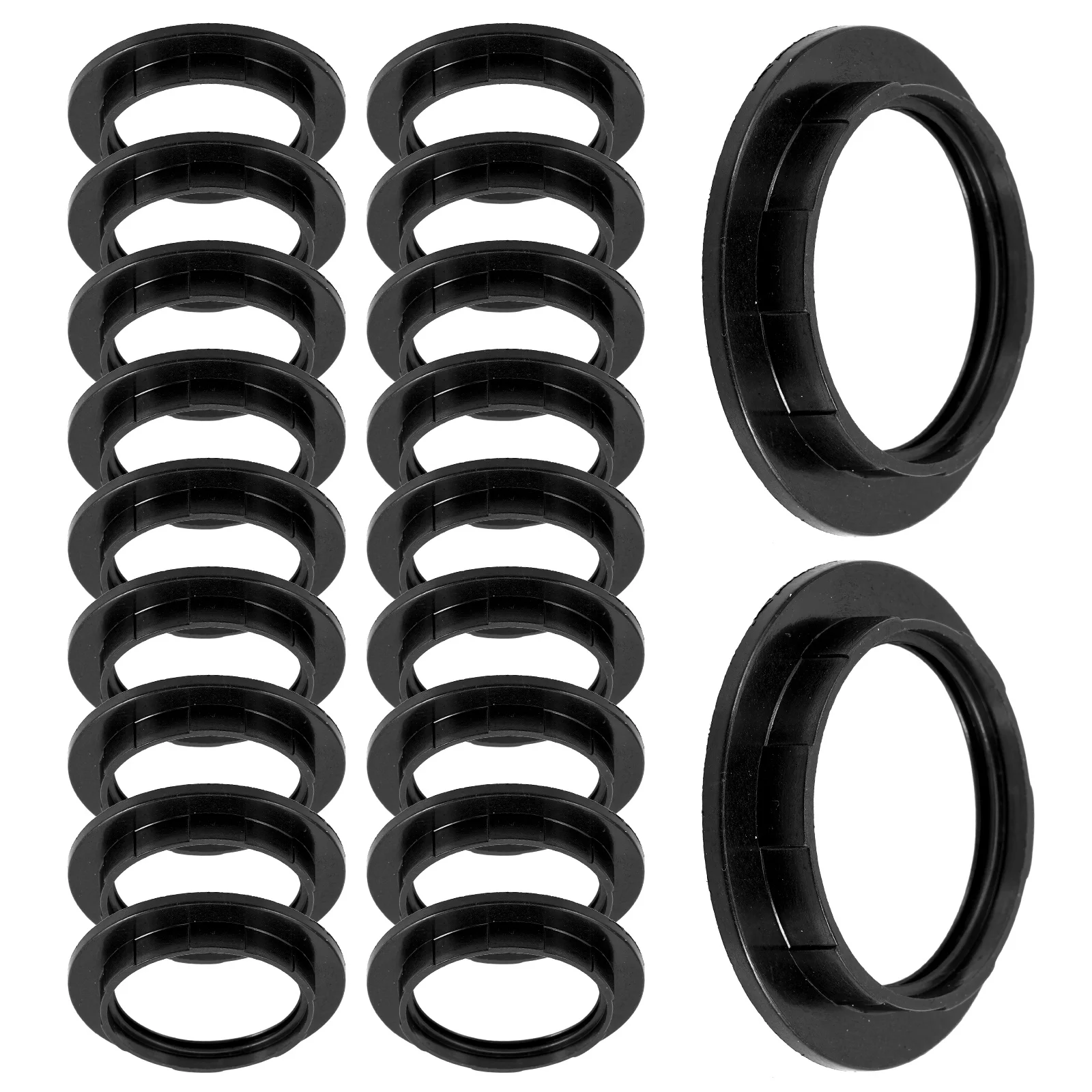 

20 Pcs Replacement Light Socket Lamp Shade Ring Adapter Cover Black Fixture Part