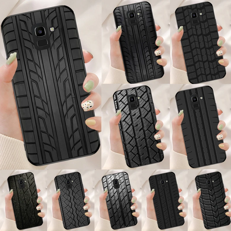 Black Tyre Tread Texture For Samsung Galaxy M21 M31 M11 M13 M33 M53 M16 M06 M12 M14 M15 M35 M55 M34 M54 M32 M52 Case