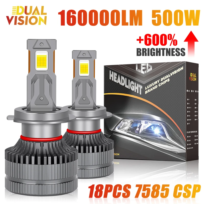 H7 LED Canbus H11 H1 H4 HB3 9005 HB4 9006 H8 9012 HIR2 LED Car Headlight Bulb Auto fog light motorcycle 18pc 7585 chip 160000LM