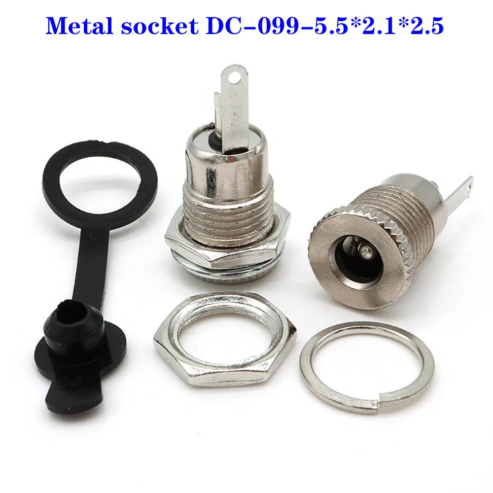 1-5 Stück dc099 DC-Netzteil buchse Steckdosen stecker 5,5*2.1/2,5mm Buchsen halterung DC-099 Metall-Ladeans chluss mit Gewinde