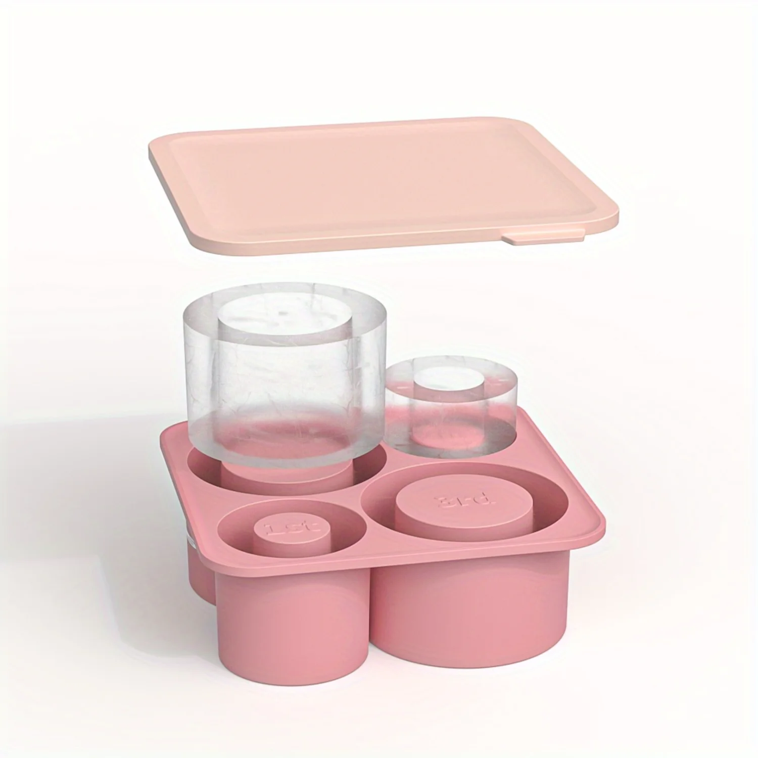 4-Cavity  Silicone Ice Mold Maker, Easy Release Ice Cube Tray, Creative & Durable  Accessory for Chilling Drinks, BPA Free, 3.1 