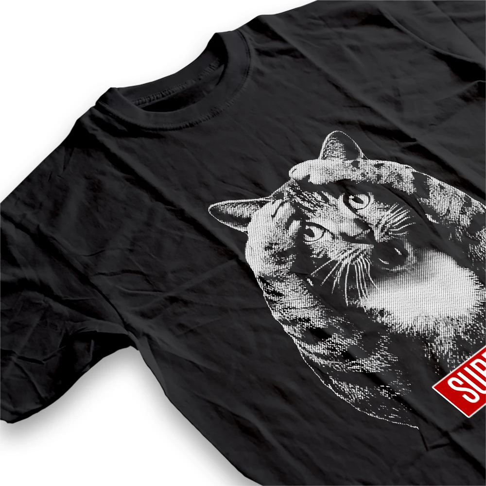Coolmind U0102-T2 Cool Surprised Cat Print Men T Shirt Streetwear Exclusive Graphic Men Tshirt Cotton Unisex Tee Shirts