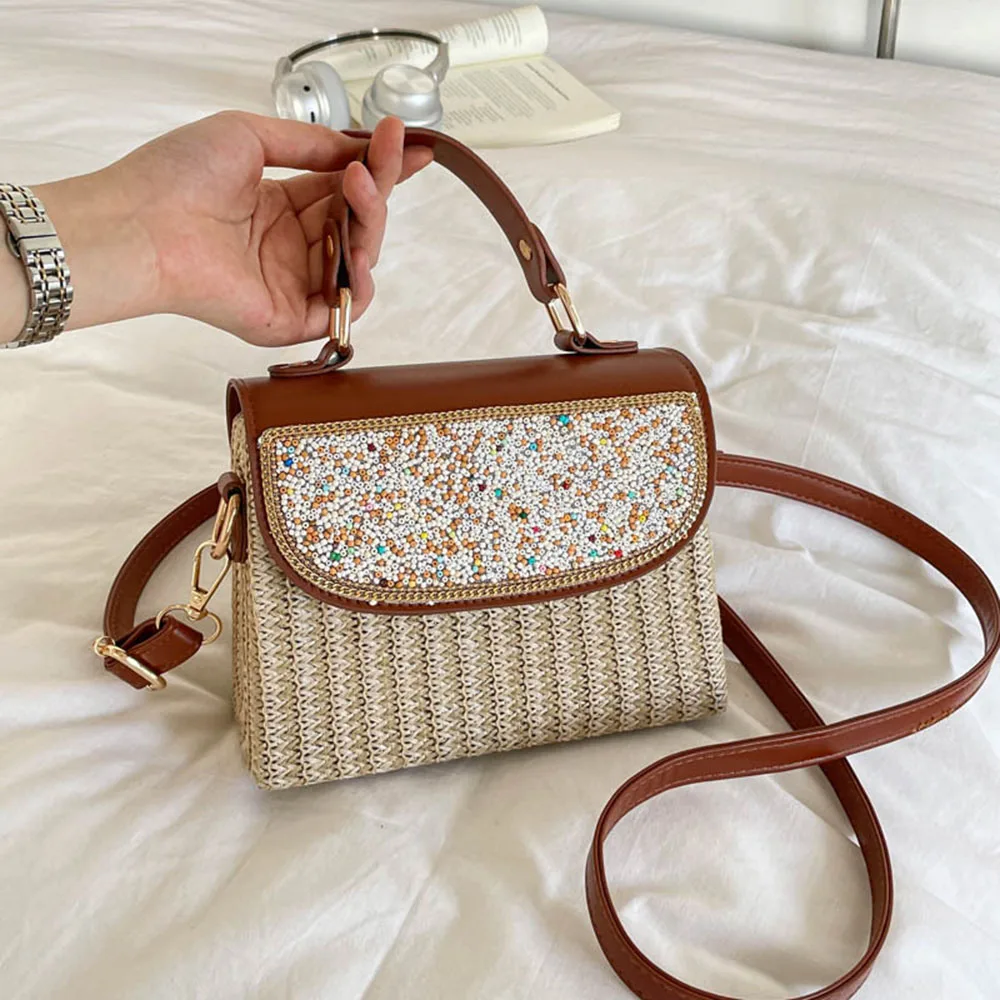 Women's Woven Bag Crossbody Bag Minimalist Mobile Phone Bag New Fashion Solid Color Bags Portable Daily Bags For Women