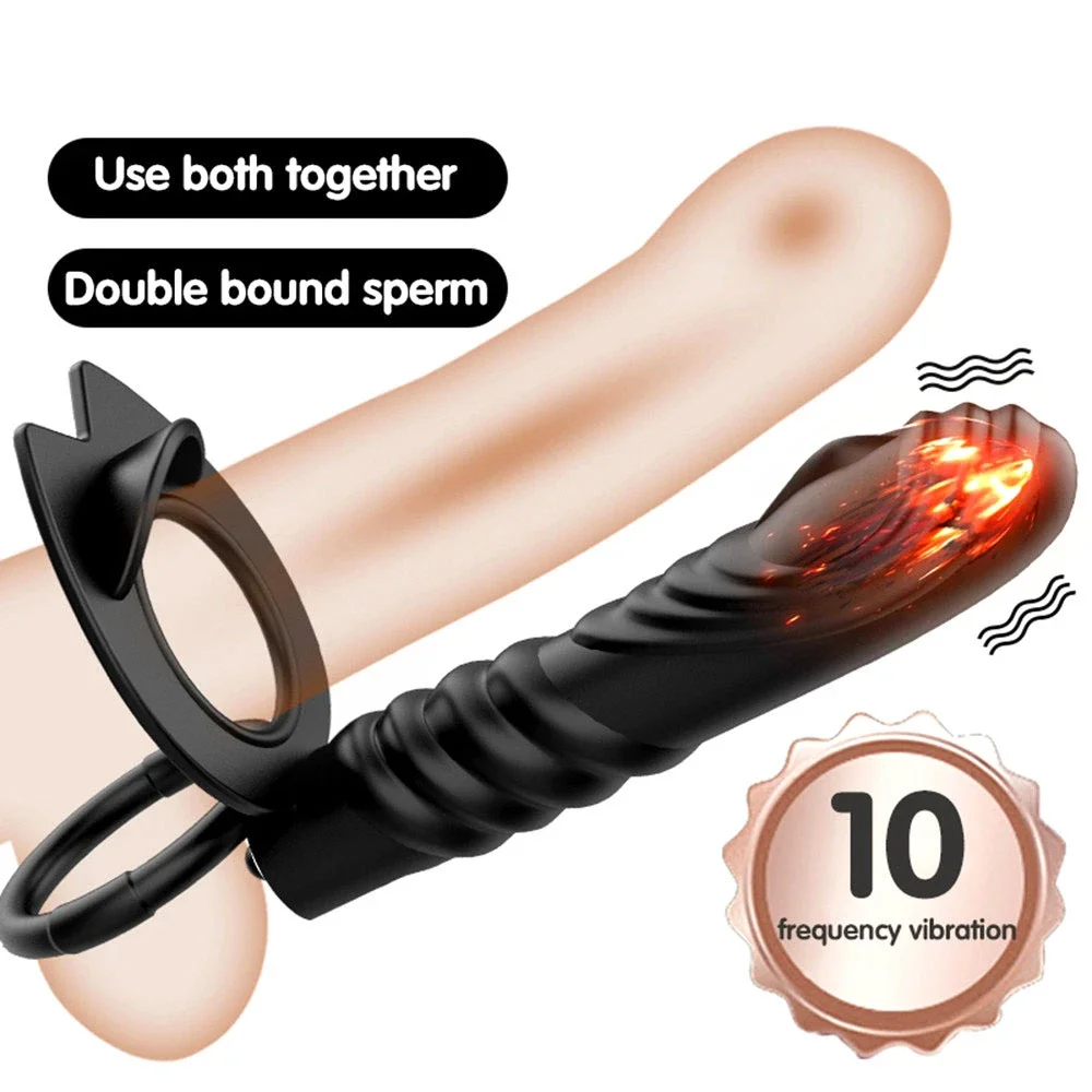 Double Penetration Anal Plug Dildo Butt Plug Vibrator For Men Strap On Penis Vagina Plugs Adult Sex Toys For Couples