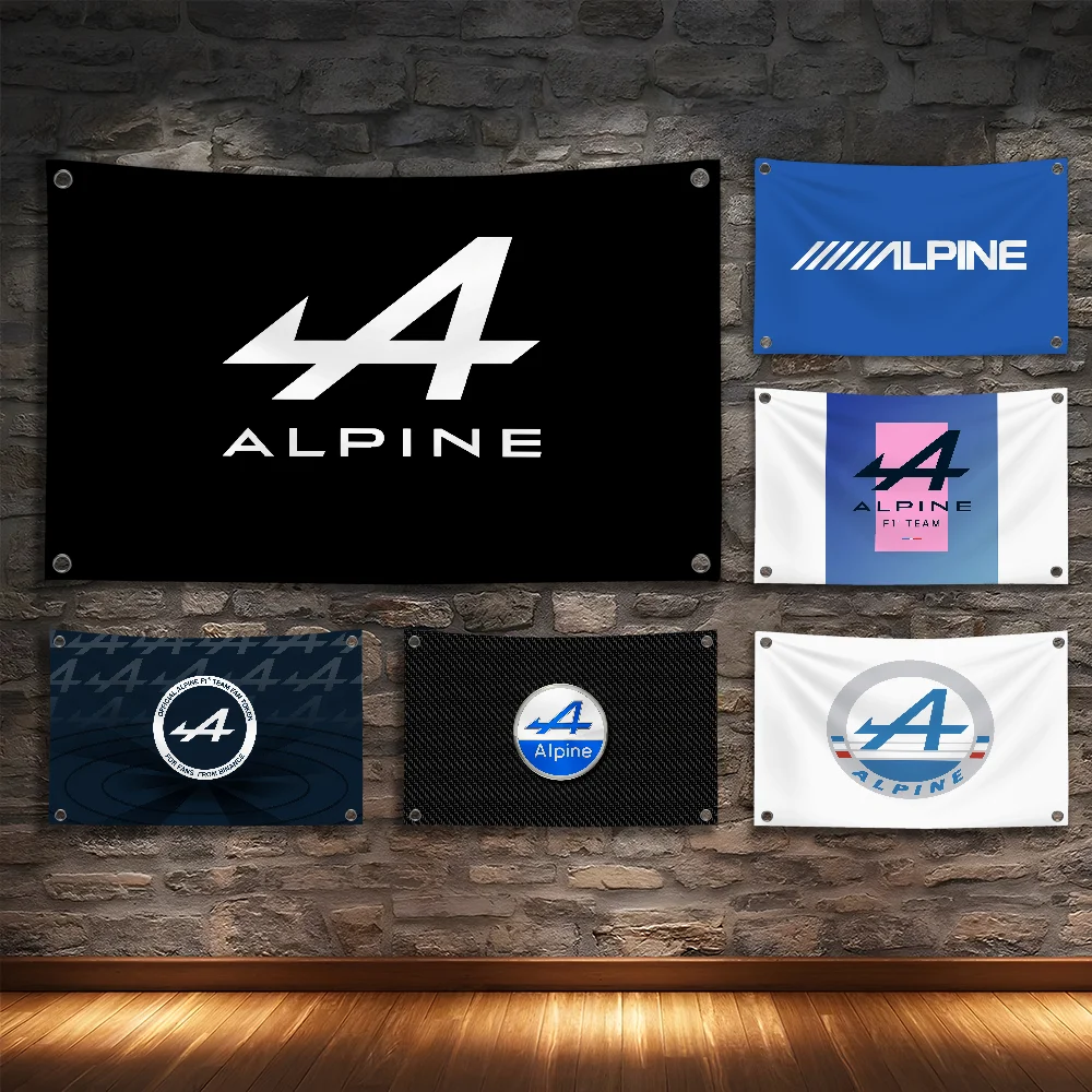 

Racing Car-F1-A-AlpineS Team Flag Room Bedroom Home&Outdoor Wall Hanging Concert Printed Background Decoration Art Banner