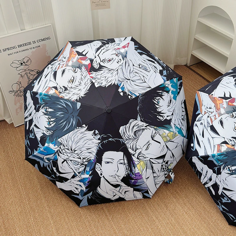 Anime Jujutsu Kaisen Satoru Gojo Ryomen Sukuna Cosplay Vinyl Umbrella Bumbershoot Cartoon Folding Rainshade Sunshade Xmas Gift