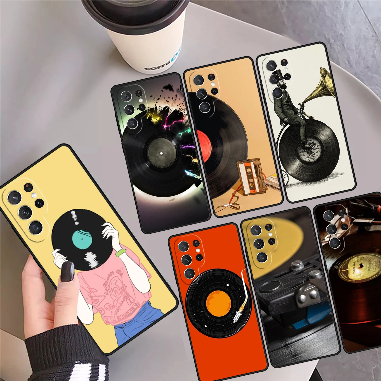 

Vinyl Record Retro Phone Case Cover For Samsung Galaxy S24 S25 Ultra S23 S22 Plus S21fe Lite S20 Note 10 20 Pro